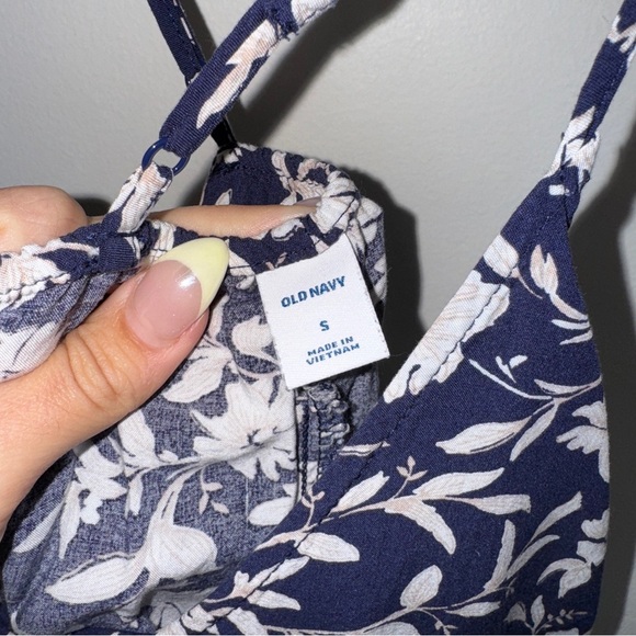 Old Navy Sleeveless V-Neck Maxi Shift Dress Navy Floral Small - Picture 4 of 5